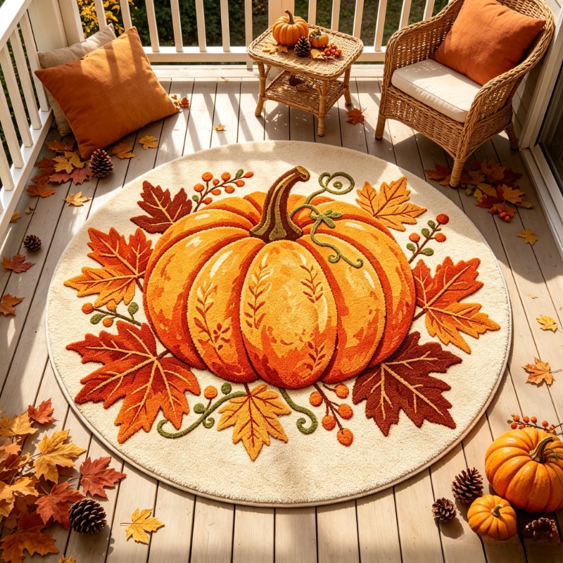 Herbst-Kürbis-Ernte Runder Tep – Wholesale Commercial Printing Bewertung und Preis